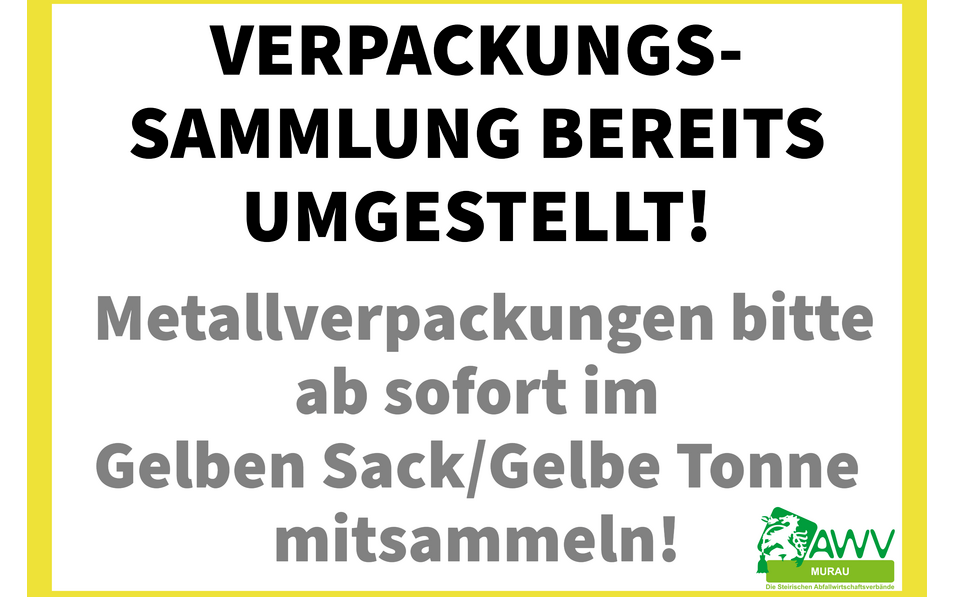 Umstellung Sammlung Metallverpackungen in Leichtverpackungen