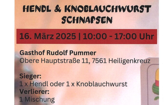 16.03.2025 Hendl & Knoblauchwurstschnapsen des HSV, im Gasthaus Rudolf Pummer