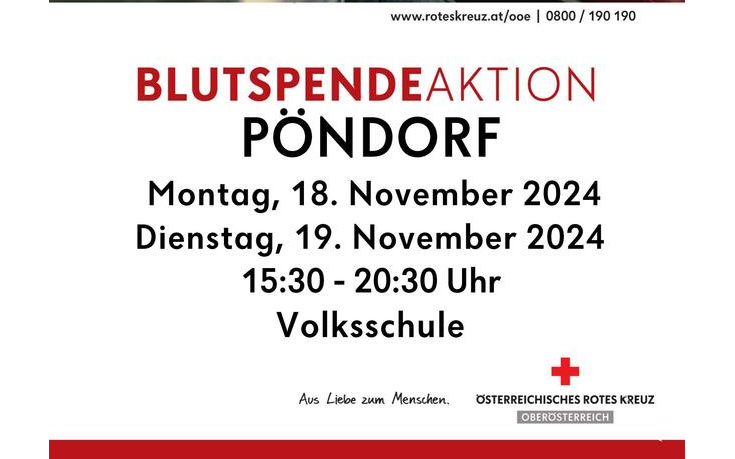 Blutspendeaktion 18. & 19. November 2024