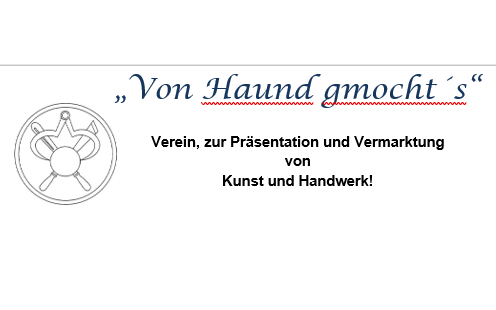 Verein „Von Haus gmocht's“ mit Logo und Text zu Kunst und Handwerk