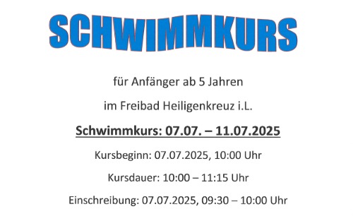 Schwimmkurs für Anfänger ab 5 Jahren