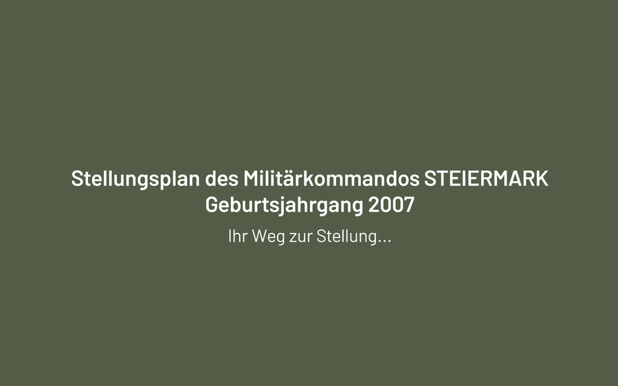 Stellungsplan der Steiermark 2025