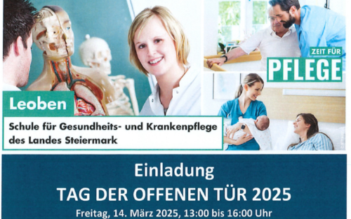 13.02.2025 Einladung zur Tag der offenen Tür 2025, Schule für Gesundheits- und Krankenpflege des Landes Steiermark