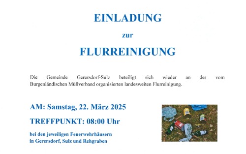 22.03.2025 Flurreinigung, FF-Haus Gerersdorf, Sulz, Rehgraben