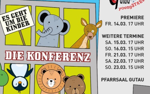 14.03.2025 Premiere: Die Konferenz der Tiere,  Theaterrunde Gutau (YoungStars), Pfaarsaal Gutau