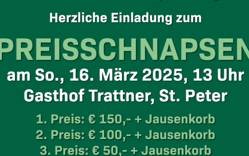 16.03.2025 Preisschnapsen, Gasthof Trattner