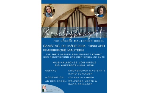 Röm. kath. Pfarre Mautern: Benefizkonzert für die Mauterner Orgel