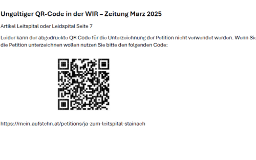 Richtigstellung QR Code Leitspital