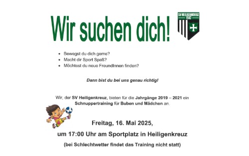 16.05.2025 HSV Schnuppertraining für Buben und Mädchen  - Jahrgang 2019 -2021, Waldstadion Heiligenkreuz i,L.