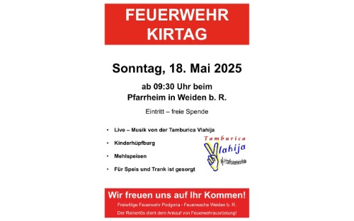 18.05.2025 Feuerwehrkirtag in Weiden bei Rechnitz, Pfarrheim Weiden bei Rechnitz
