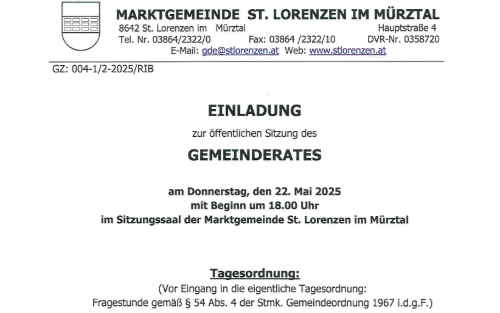 22.05.2025 Gemeinderatssitzung, Sitzungssaal Gemeindeamt