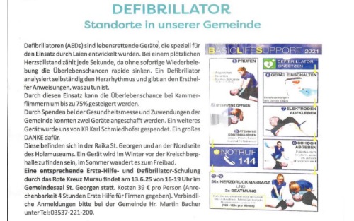 Defibrillator-Schulung