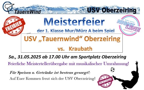 31.05.2025 Meisterschaftsspiel 1. Klasse Mur/Mürz A, Oberzeiring