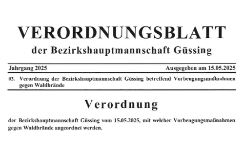 Verordnung - gegen Waldbrände