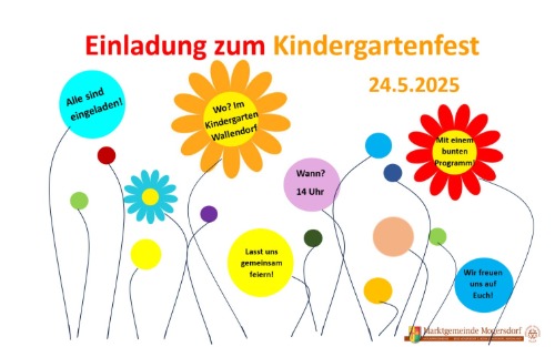 24.05.2025 Einladung Kindergartenfest Samstag 24.05.2025 in Wallendorf, Kindergarten Wallendorf