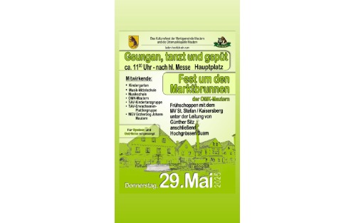 29.05.2025 Gsungan, Tanzt und Gspüt anschl. Fest um den Marktbrunnen, Hauptplatz