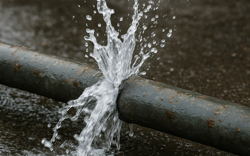 Rohrbruch in Kalch-Bergen - Kein Wasser von Kalch 39 bis nach Liembleck