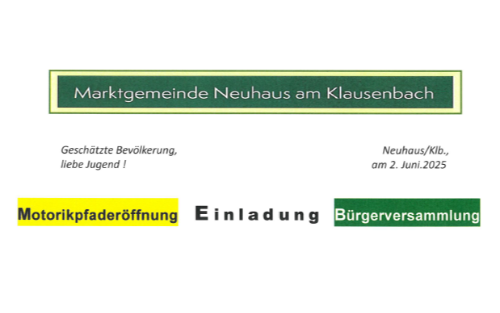 Motorikpfaderöffnung / Bürgerversammlung