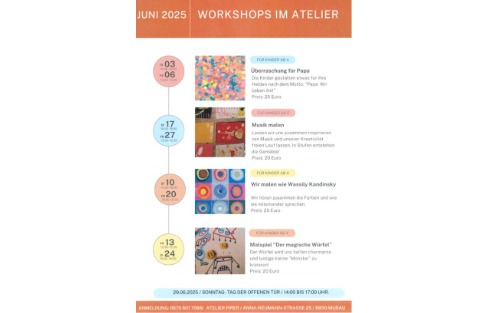 05.06.2025 Workshops im Atelier Pirer, Atelier Pirer, Anna-Neumann Straße 25, 8850 Murau