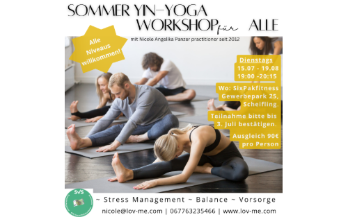 15.07.2025 Sommer Yin-Yoga Workshop für alle, Fitnesscenter Sixpack