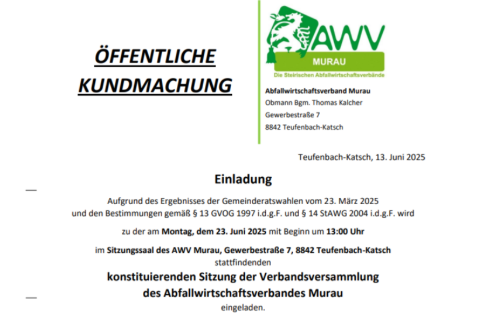 23.06.2025 Konstituierende Sitzung der Verbandsversammlung des AWV Murau, Sitzungssaal des AWV Murau