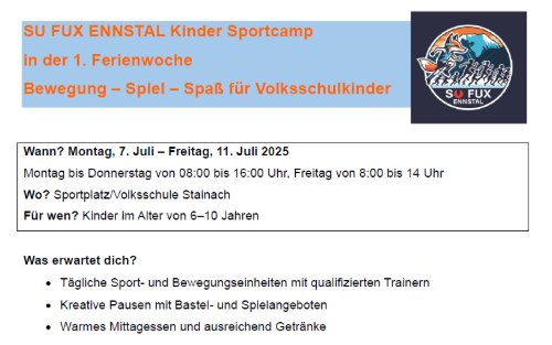 SU FUX Ennstal Kinder Sportcamp