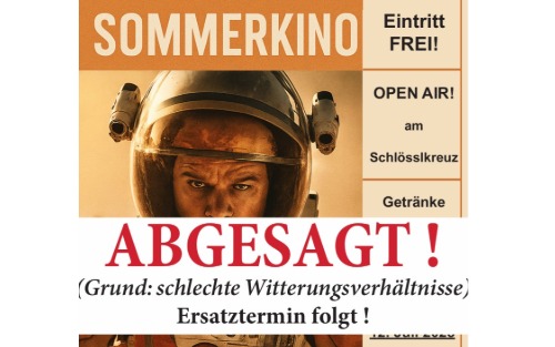 12.07.2025 ABSAGE !!! Sommerkino 2025 !!! ABSAGE, Schlösslberg / Mogersdorf
