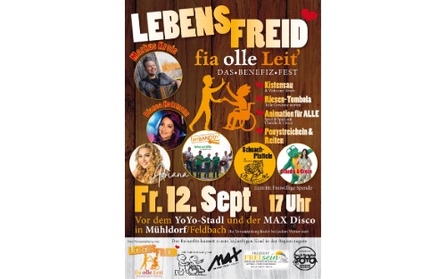 Einladung zur Benefizveranstaltung: Lebensfreid „fia olle Leit“, das Benefizfest 2025