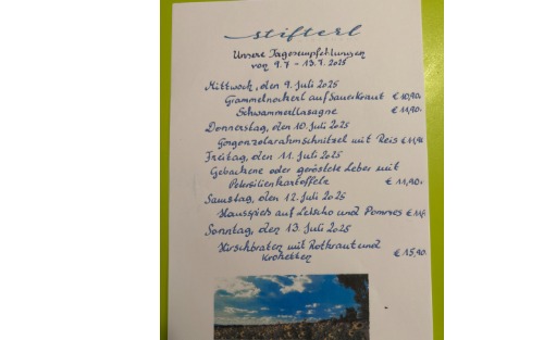 Stifterl Tagesempfehlung v. 09.07.2025 - 13.07.2025