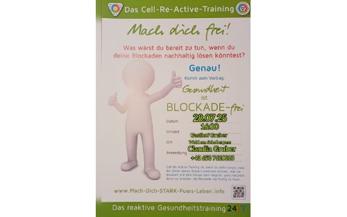 Gesundheit ist Blockade-frei! Vortrag im Gasthof Gruber.
