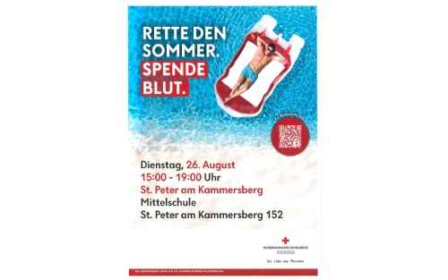 Blutspenden 26. August 2025 Mittelschule St. Peter a. Kbg.