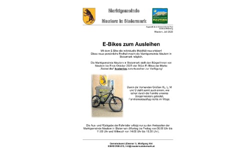 E-Bikes zum Ausleihen