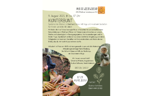 Wald und Wiesen Workshop - Kunterbunt am 09. August