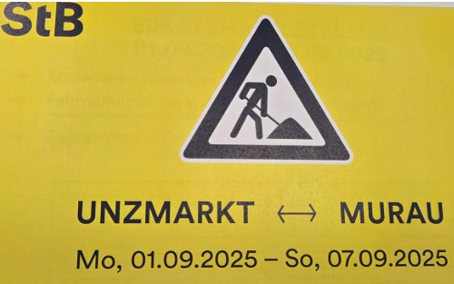 Schienenersatzverkehr Murtalbahn 1.9.-7.9.2025