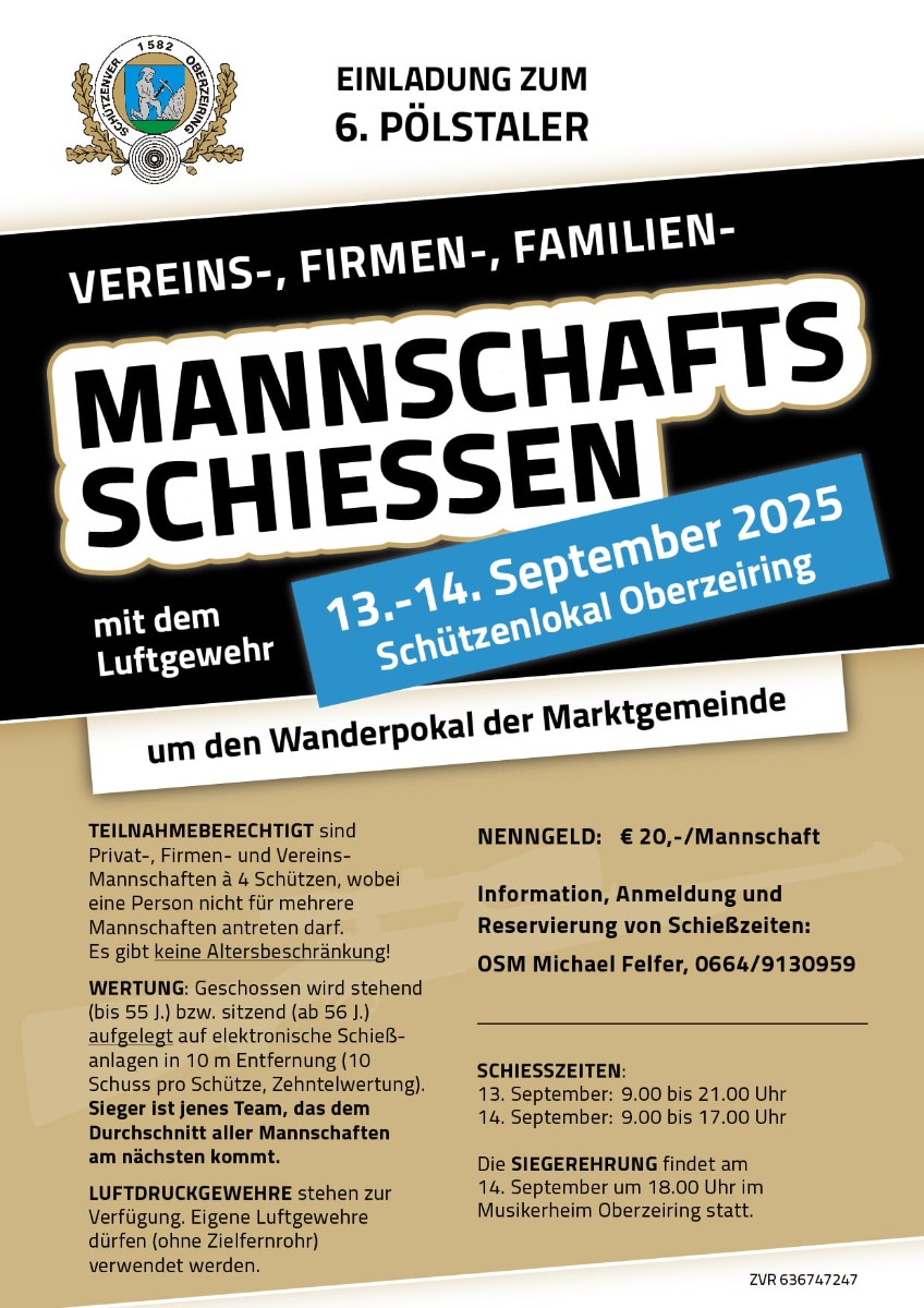 6. Pölstaler Mannschaftsschießen