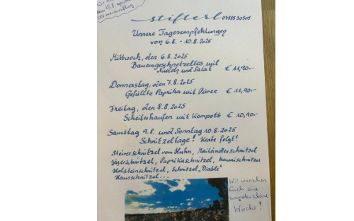 06.08.2025 Stifterl Tagesempfehlung v. 06.08.2025 - 10.08.2025, Stifterl