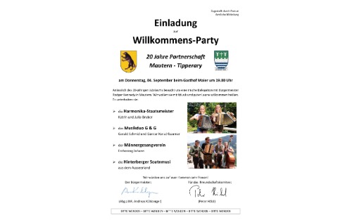20 Jahre Mautern - Tipperary Willkommensparty