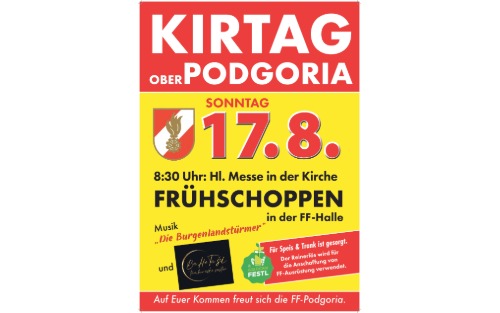 17.08.2025 FF Podgoria - Kirtag, Halle Oberpodgoria