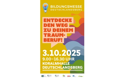 Bildungsmesse Deutschlandsberg, 3. Oktober 2025, 9:00 -16:30 Uhr, Koralmhalle Deutschlandsberg
