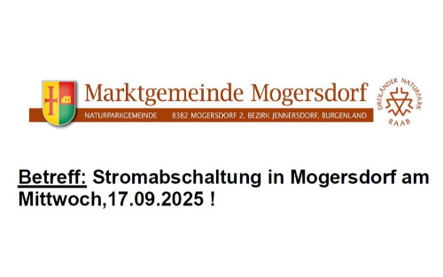 Stromabschaltung im Ortsteil Mogersdorf