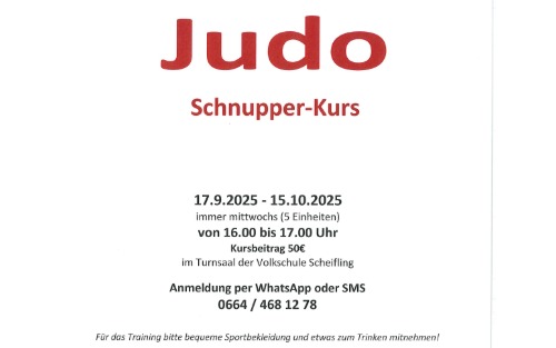 17.09.2025 Judo Schnupper-Kurs, Volksschule Scheifling
