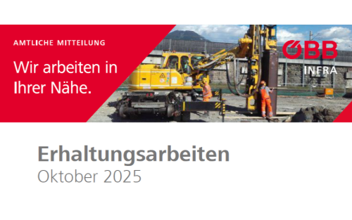 Erhaltungarbeiten Oktober 2025 - ÖBB