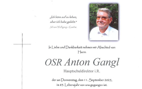 Partezettel, Herrn OSR Anton Gangl