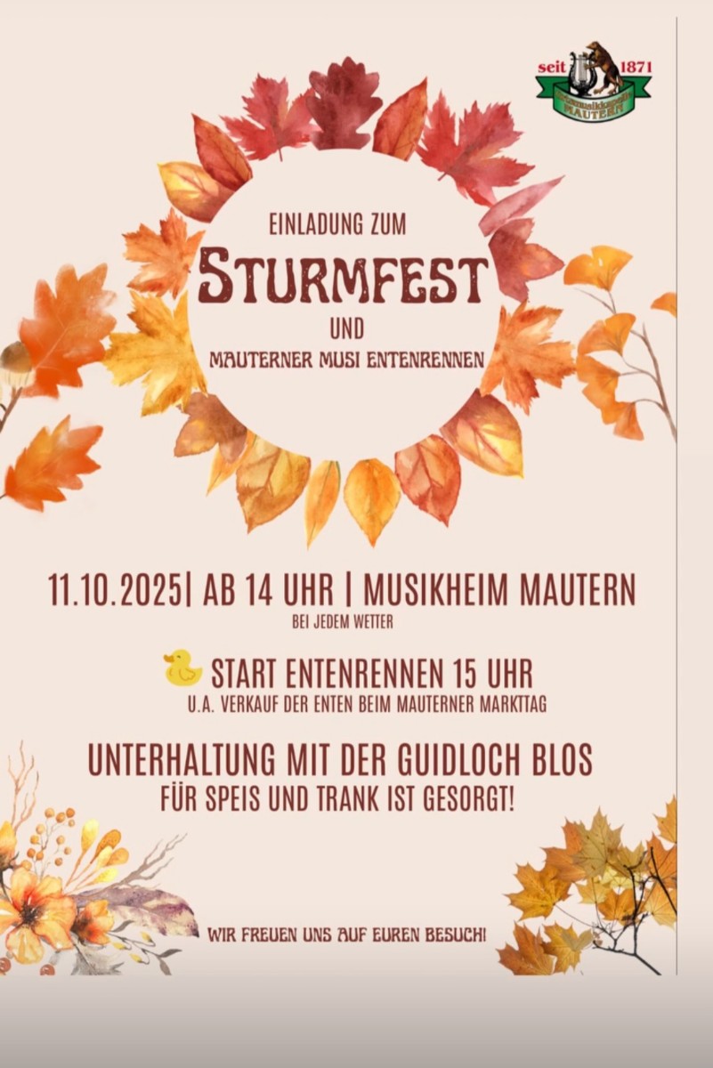 11.10.2025 OMK Mautern: Sturmfest beim Musikerheim, Musikheim
