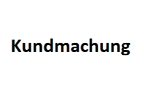 Öffentliche Bekanntmachung einer mündlichen Verhandlung
