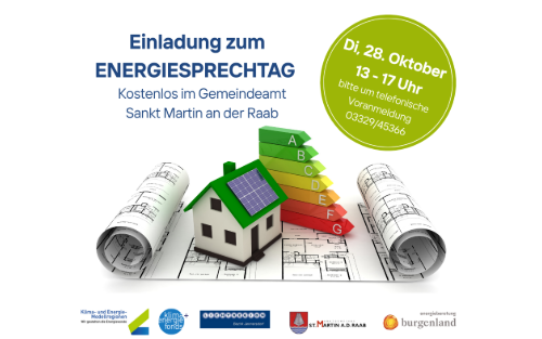 28.10.2025 Gratis Energieberatung im Gemeindeamt Sankt Martin an der Raab, Gemeindeamt Sankt Martin an der Raab 28.10.2025 Gratis Energieberatung im Gemeindeamt Sankt Martin an der Raab, Gemeindeamt Sankt Martin an der Raab