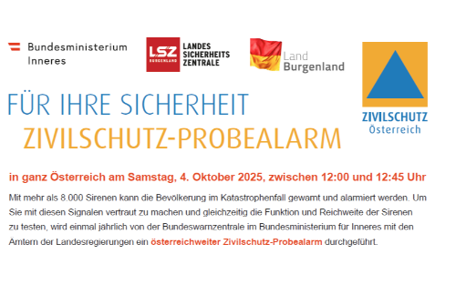 Zivilschutz-Probealarm am 04.10.2025