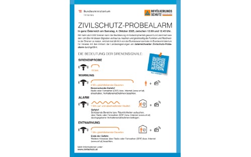 Zivilschutz-Probealarm und Testauslösung AT-Alert auf dem Smartphone