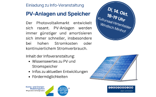14.10.2025 Info-Veranstaltung über PV-Anlagen und Speicher, Gasthaus Hirtenfelder