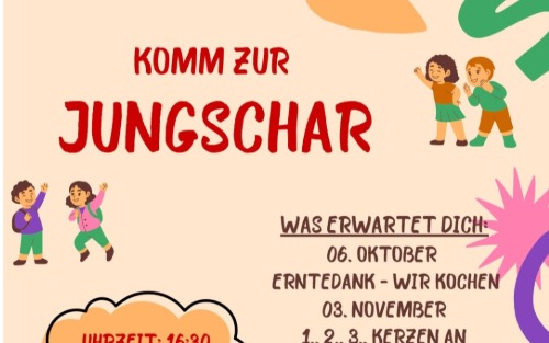 06.10.2025 Komm zur Jungschar ..., Pfarrsaal Stainach
